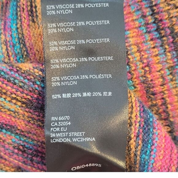 Anthropologie Ruby Flutter-Sleeved Top in Novelty Rainbow Color Way M - Picture 2 of 9